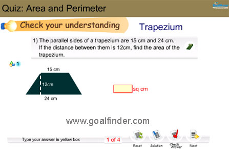 area perimeter quiz