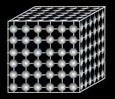 Molecules of a solid are packed tightly in a lattice structure