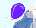 A balloon rising up bursts as it expands